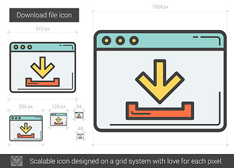 Image showing Download file line icon.