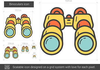 Image showing Binoculars line icon.