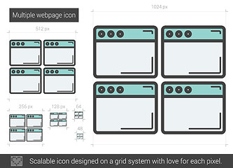 Image showing Multiple webpage line icon.