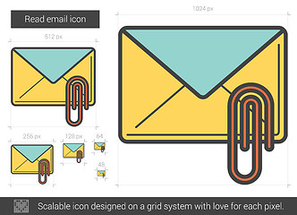 Image showing Read email line icon.