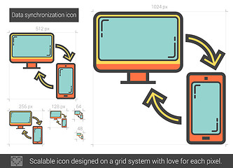 Image showing Data synchronization line icon.