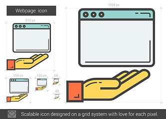 Image showing Webpage line icon.