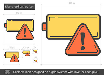 Image showing Discharged battery line icon.