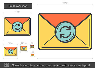 Image showing Fresh mail line icon.