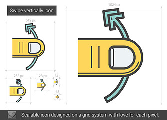 Image showing Swipe vertically line icon.