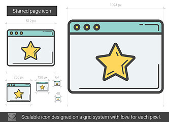 Image showing Starred page line icon.