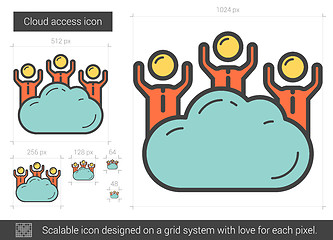 Image showing Cloud access line icon.