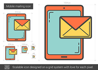 Image showing Mobile mailing line icon.