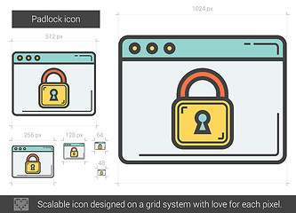 Image showing Padlock line icon.