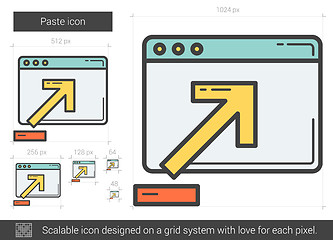 Image showing Paste line icon.