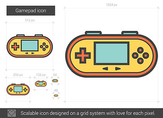 Image showing Gamepad line icon.