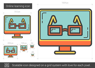 Image showing Online learning line icon.