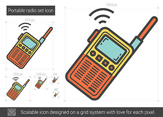 Image showing Portable radio set line icon.