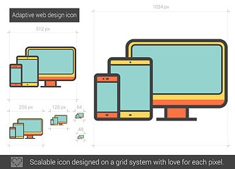 Image showing Adaptive web design line icon.