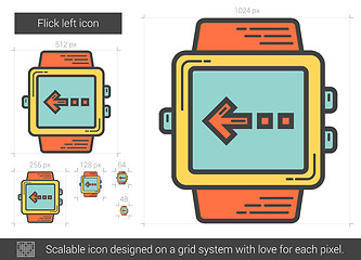 Image showing Flick left line icon.