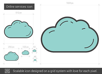 Image showing Online services line icon.