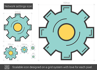 Image showing Network settings line icon.