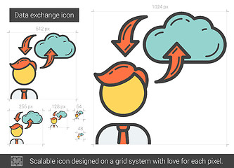 Image showing Data exchange line icon.