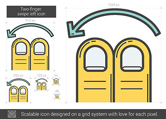 Image showing Two-finger swipe left line icon.
