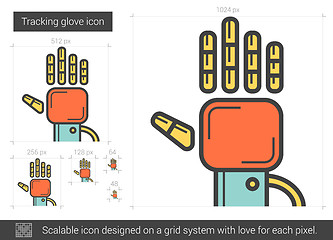 Image showing Tracking glove line icon.