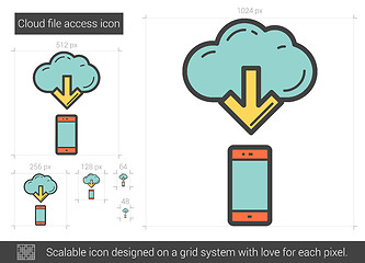 Image showing Cloud file access line icon.