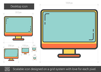 Image showing Desktop line icon.