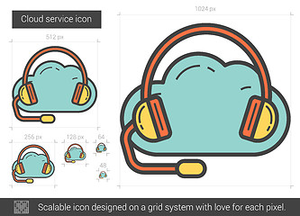 Image showing Cloud service line icon.