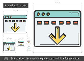 Image showing Batch download line icon.