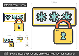 Image showing Internet security line icon.