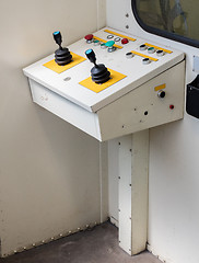 Image showing Old control panel, aviation bridge