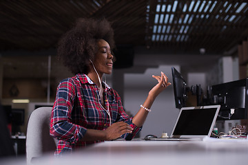 Image showing portrait of a young successful African-American woman in modern 