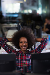 Image showing portrait of a young successful African-American woman in modern 