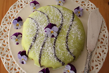 Image showing Marzipan gateau