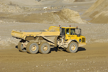 Image showing Yellow mining dump truck