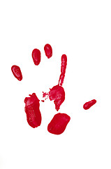Image showing Hand print with red paint