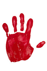 Image showing Hand print with red paint