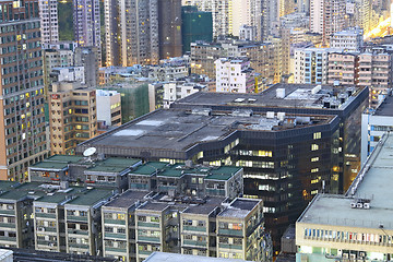 Image showing hongkong urban area in sunset moment