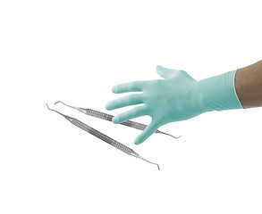 Image showing Doctor hand in sterile gloves