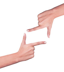 Image showing Female hands framing composition