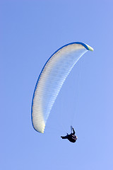 Image showing Paraglider in blue sky