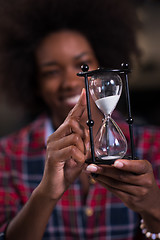 Image showing portrait of a young successful African-American woman in modern 