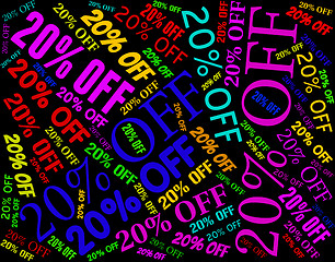 Image showing Twenty Percent Off Represents Save Promotional And Discount