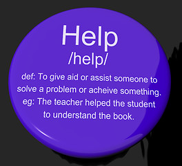 Image showing Help Definition Button Showing Support Assistance And Service