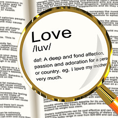 Image showing Love Definition Magnifier Showing Loving Valentines And Affectio