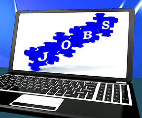 Image showing Jobs On Laptop Shows Online Careers