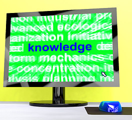 Image showing Knowledge Word On Computer Showing Wisdom And Learning