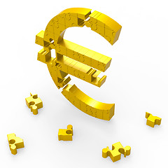 Image showing Euro Symbol Shows Currency Exchange In Europe