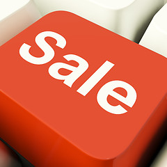 Image showing Sale Computer Key Showing Promotion Discount And Reduction