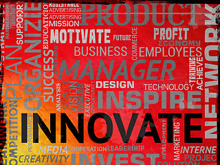 Image showing Innovate Words Means Restructuring Reorganization And Ideas