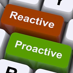 Image showing Proactive And Reactive Keys Show Initiative And Improvement